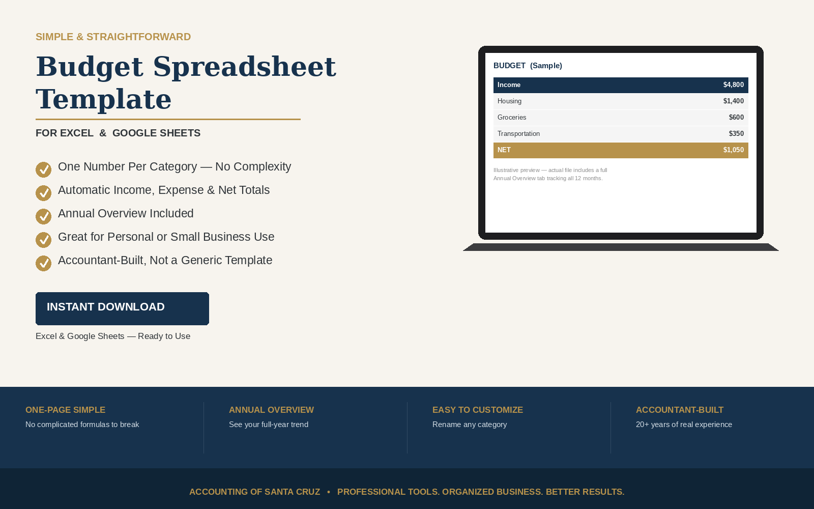 Budget Spreadsheet Template
