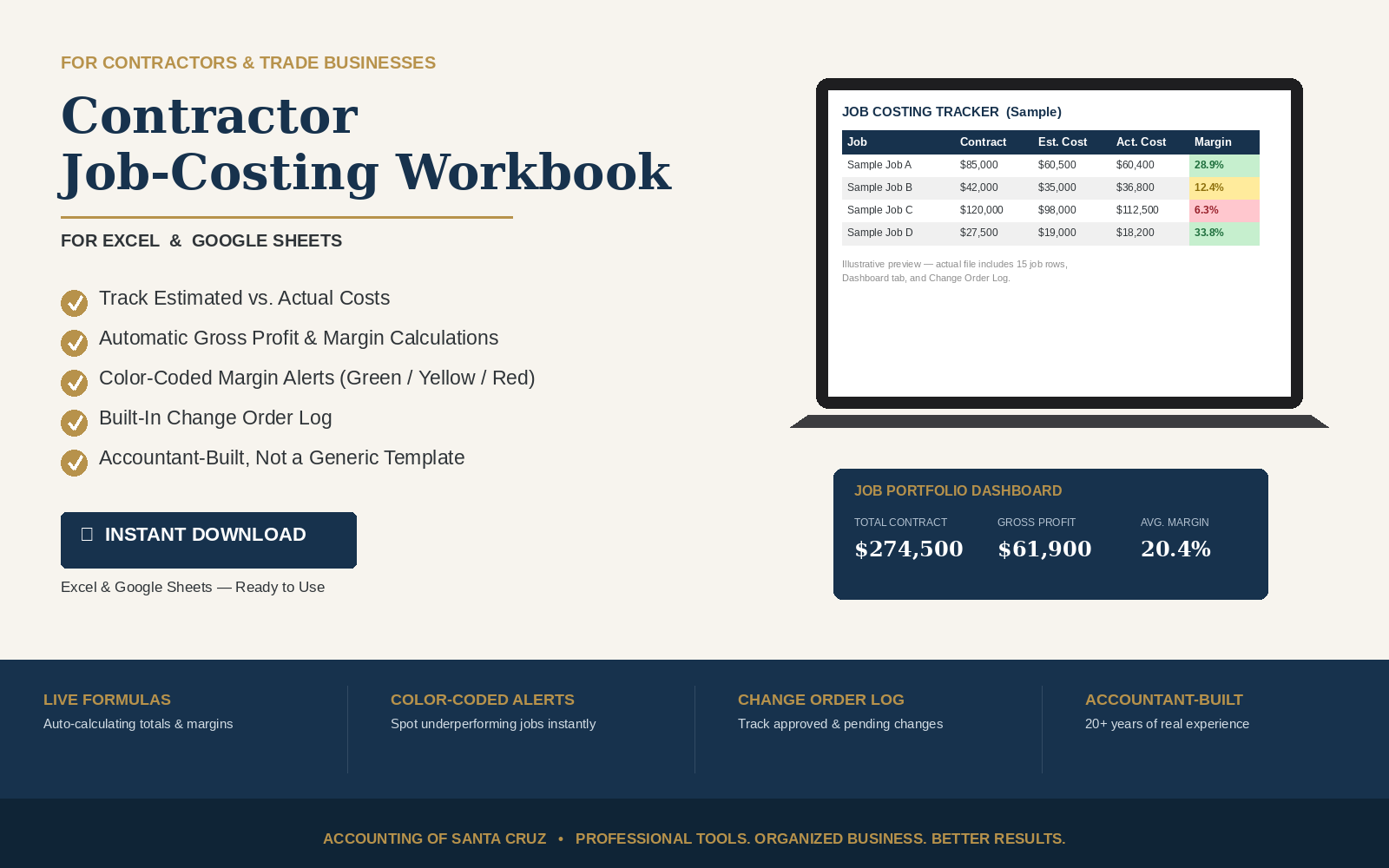 Contractor Job-Costing Workbook