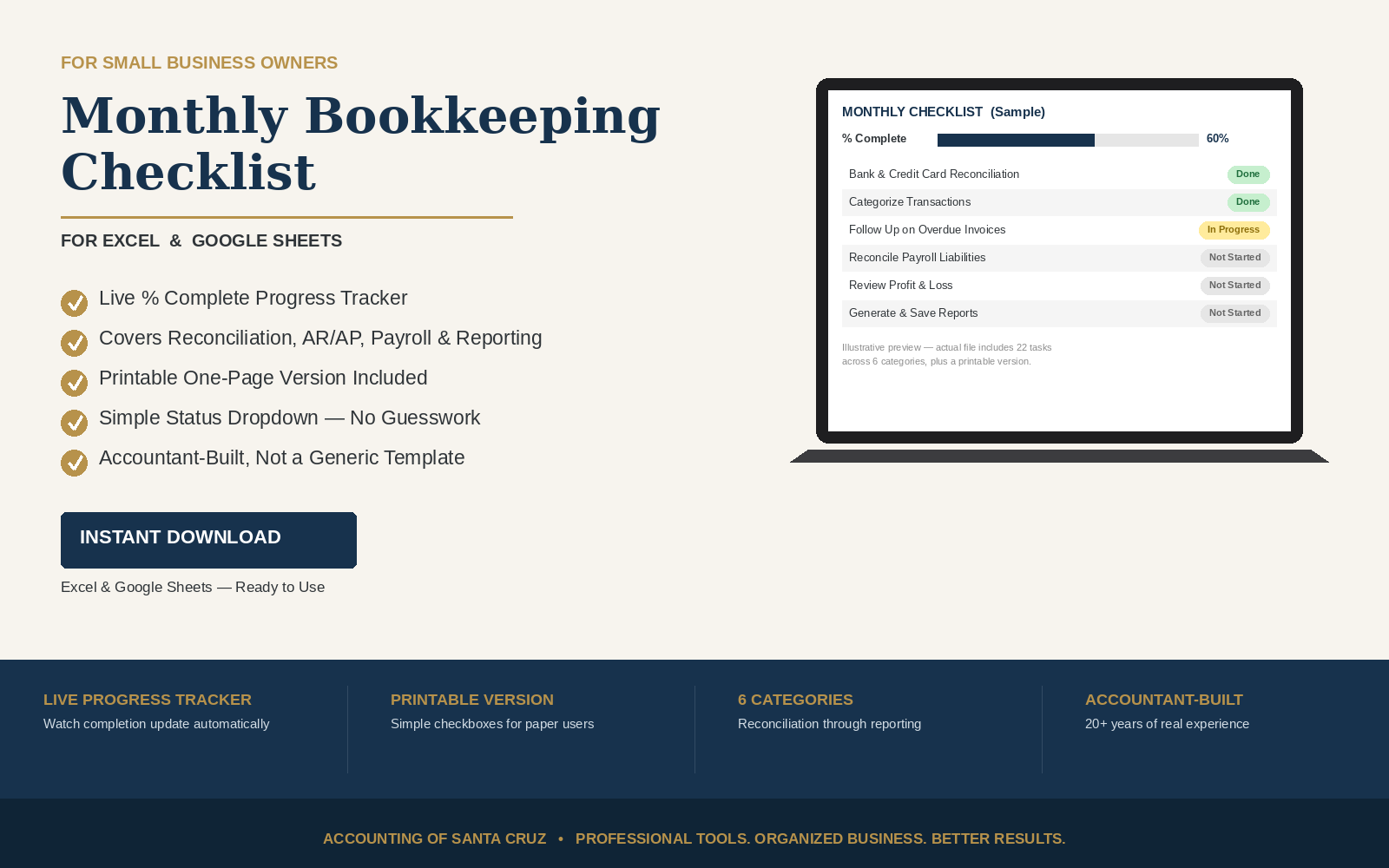 Monthly Bookkeeping Checklist