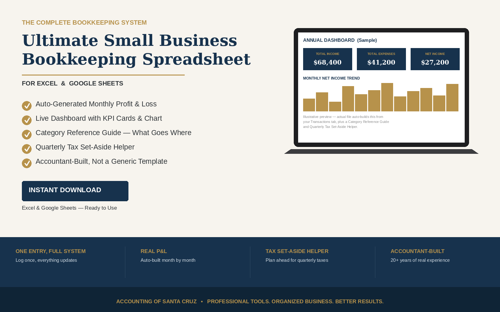 Ultimate Small Business Bookkeeping Spreadsheet